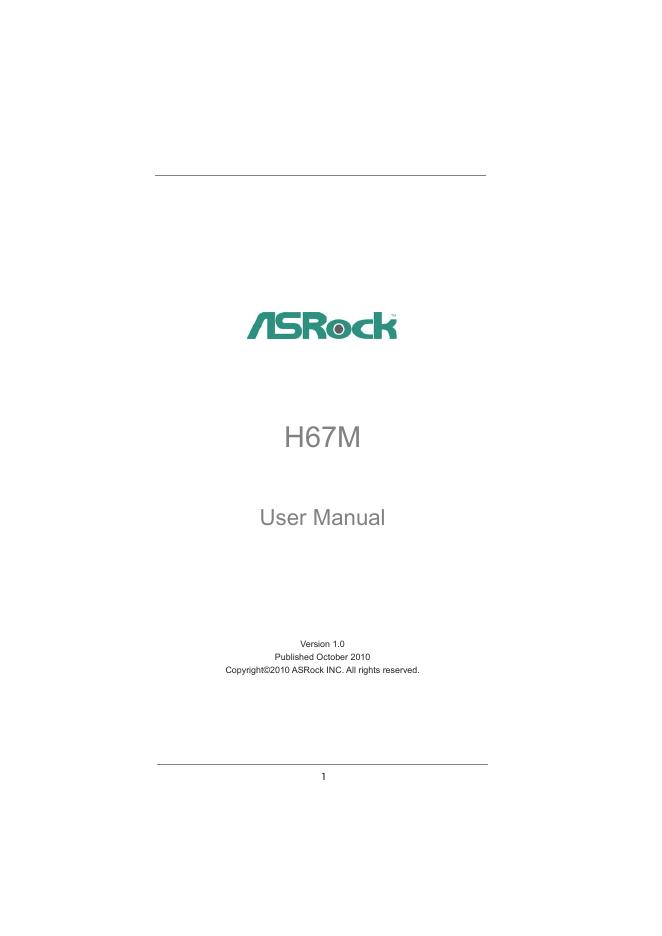 ASROCK H67M User Manual
