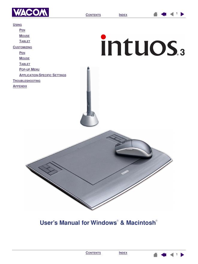 WACOM intuos User's Manual