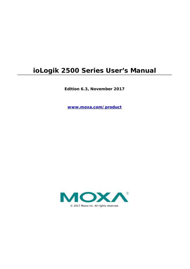 ioLogik 2500系列用户手册