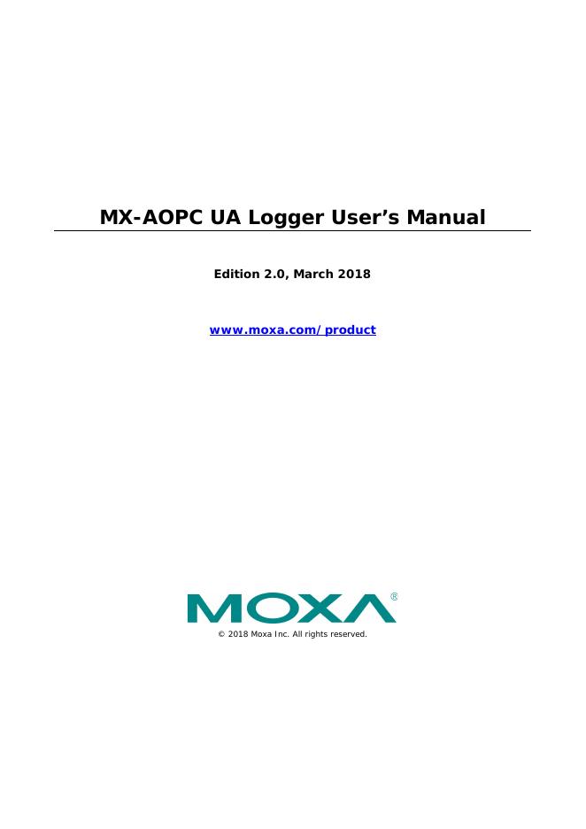 mx-aopc ua logger用户手册