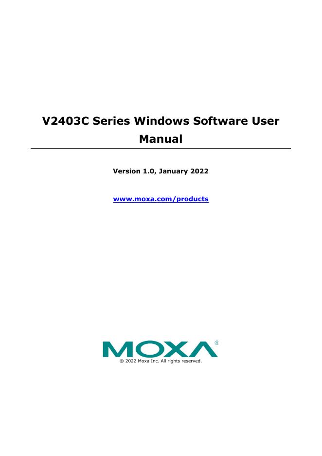 V2403C 系列 Windows 软件用户手册