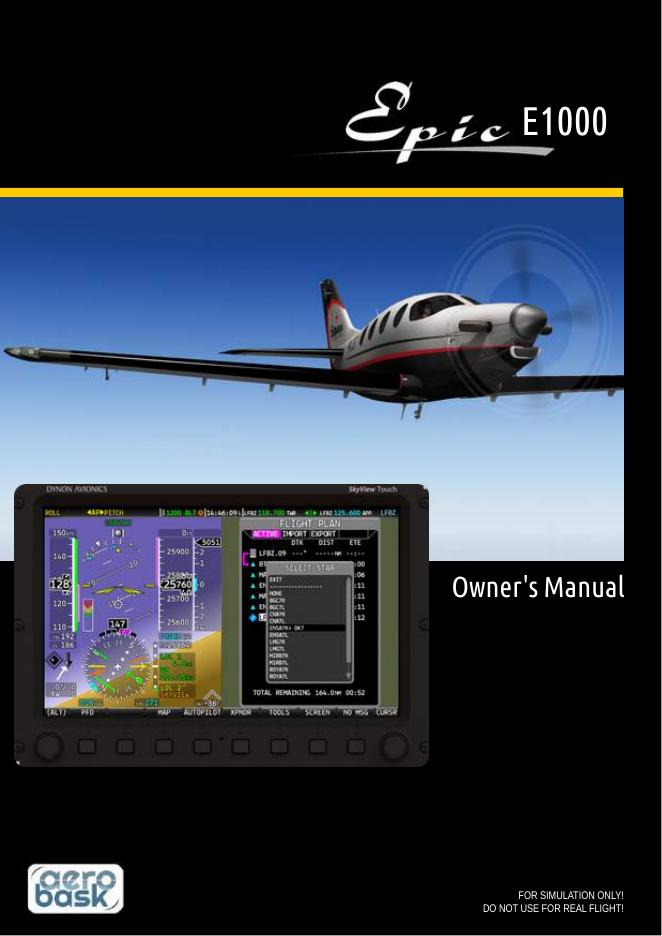 Aerobask Epic E1000 3.0 飞行模拟软件用户手册