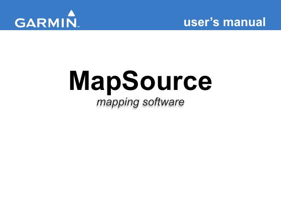 MapSource 使用手册