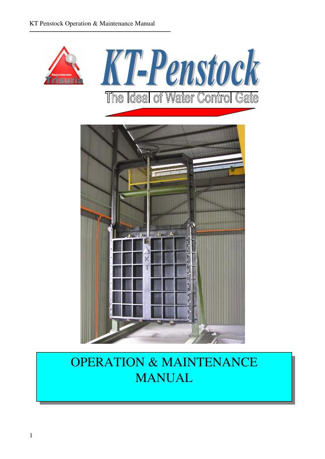 KT Penstock操作和维护手册