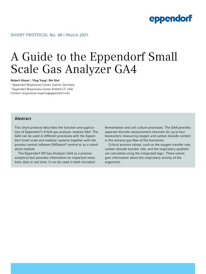 eppendorf气体分析仪GA4使用手册