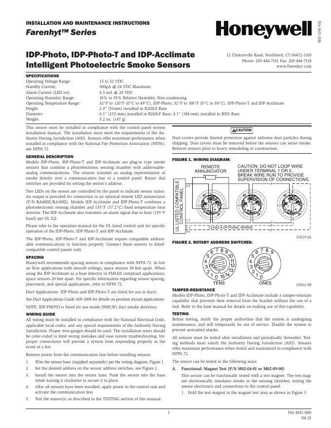 IDP-Photo-T,IDP-Acclimate烟雾热双探测器