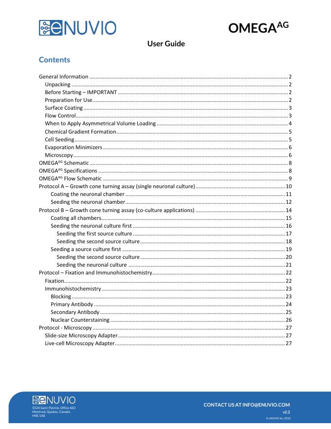 eNUVIO Omega-AG 微流控芯片使用手册