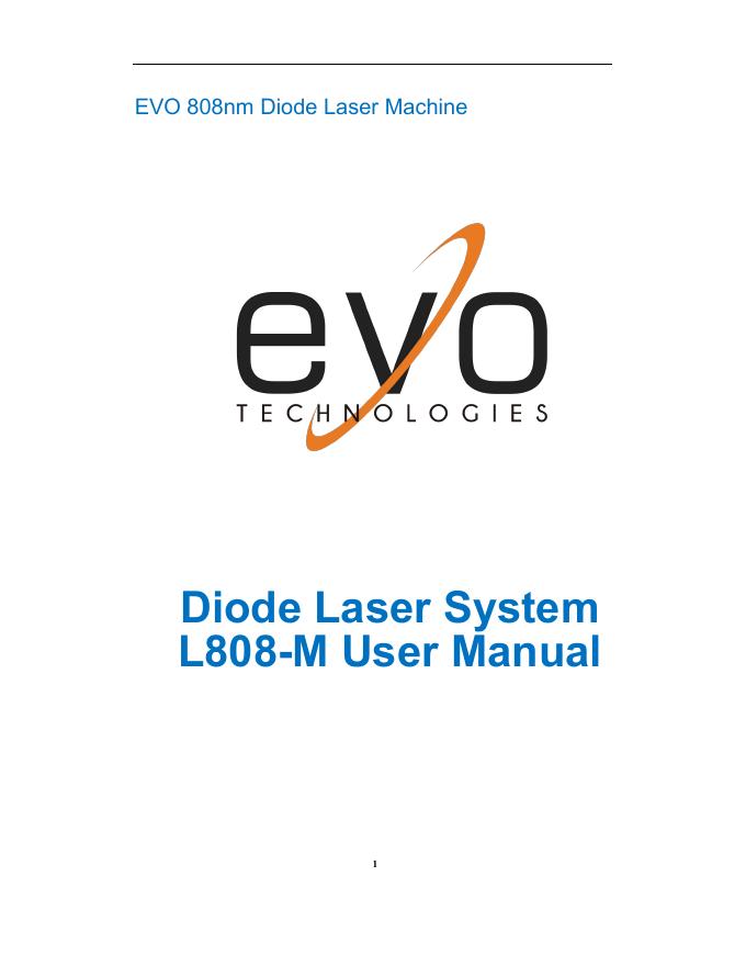 EVO 808nm 二极管激光机使用手册