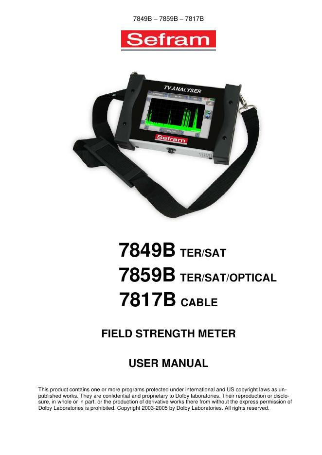 7849B-7859B-7817B 测量仪 使用手册