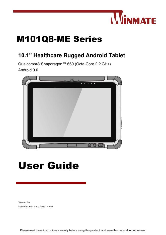 M101Q8-ME系列10.1英寸医疗防护Android平板电脑用户手册