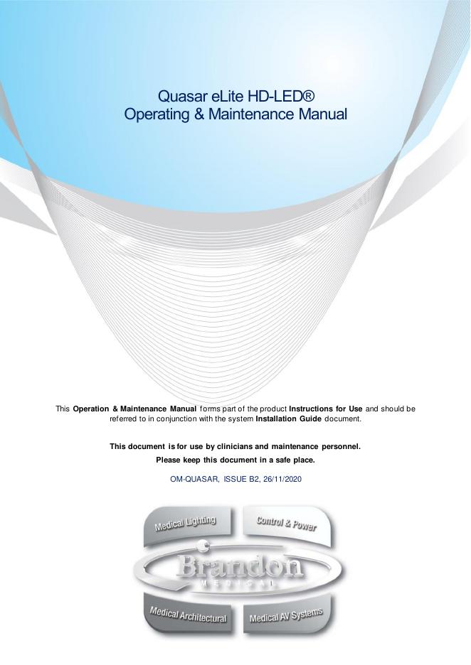 Quasar eLite HD-LED® 操作与维护手册