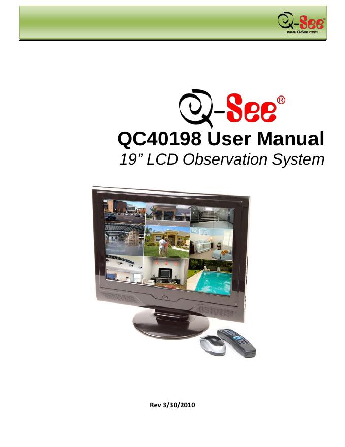 19英寸LCD观察系统用户手册
