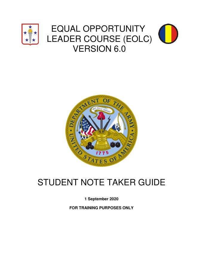 军队平等机会领导课程（EOLC）学习手册