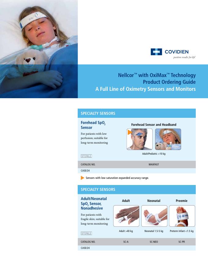 Nellcor™ with OxiMax™ Technology产品目录