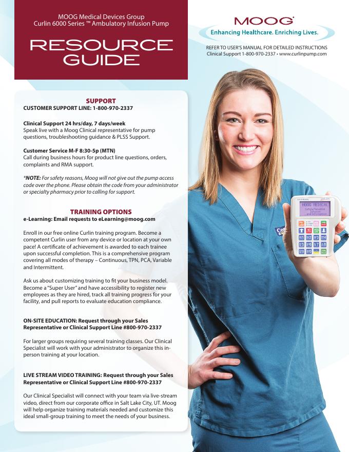 Moog Medical Devices Group Curlin 6000系列 ™ 静脉输液泵用户手册