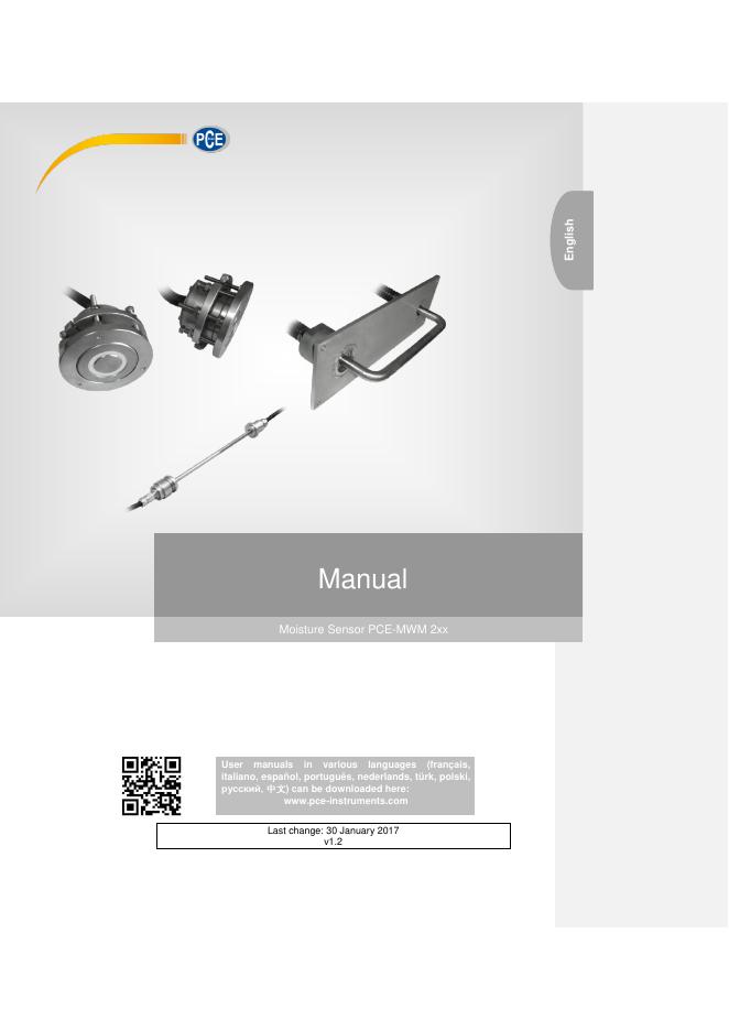 PCE-MWM 2xx系列湿度传感器使用手册