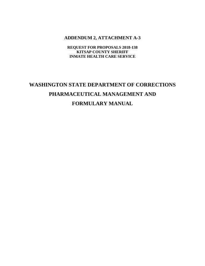 华盛顿州监狱系统药品处方手册