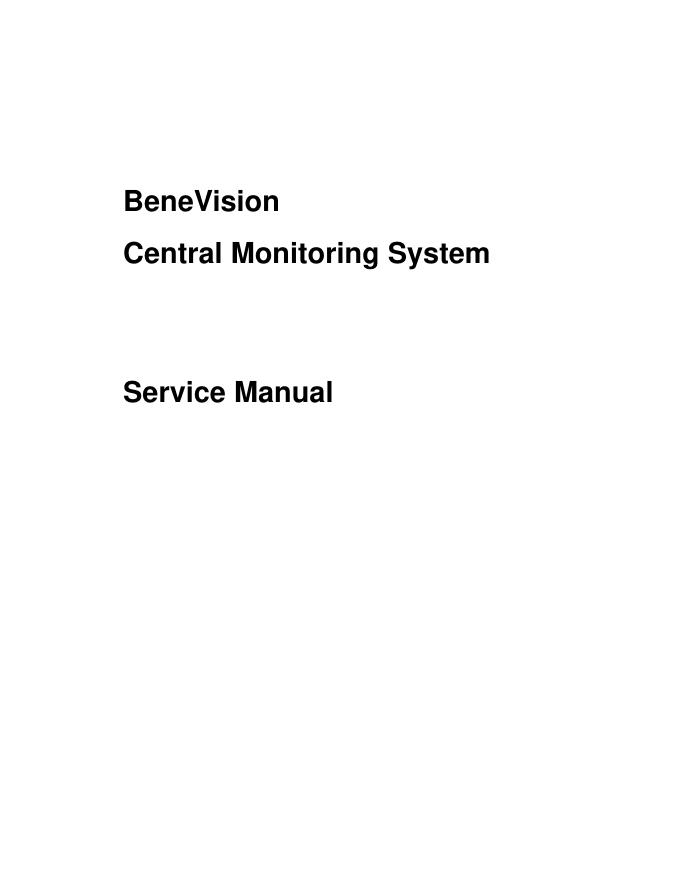 BeneVision Central Monitoring System Service Manual
