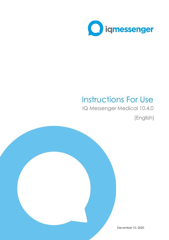 IQ Messenger Medical 10.4.0使用手册