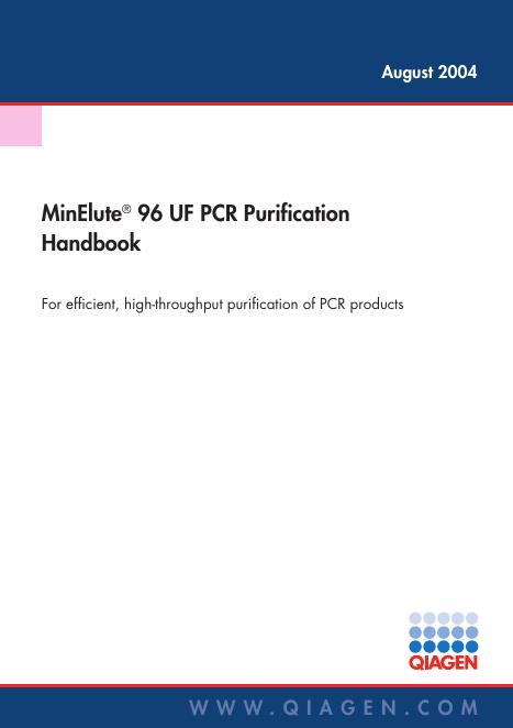MinElute® 96 UF PCR Purification Handbook