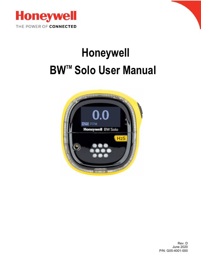 Honeywell BW Solo用户手册