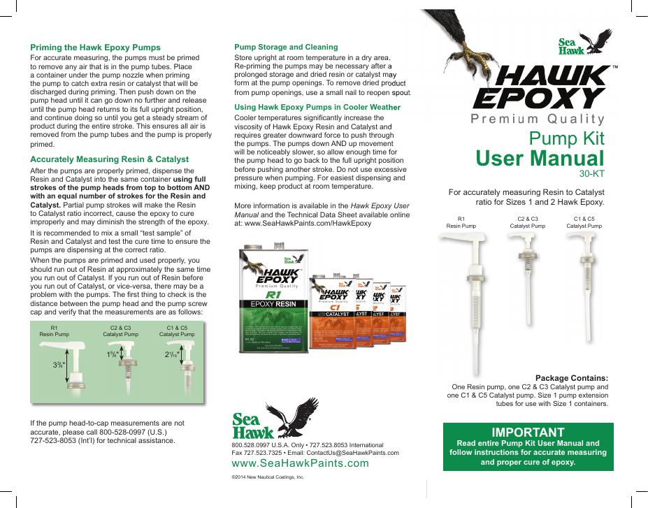 Hawk Epoxy 30-KT Pump Kit User Manual