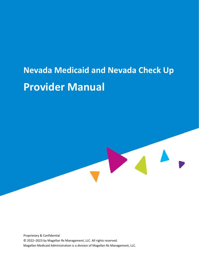 Nevada Medicaid and Nevada Check Up Provider Manual