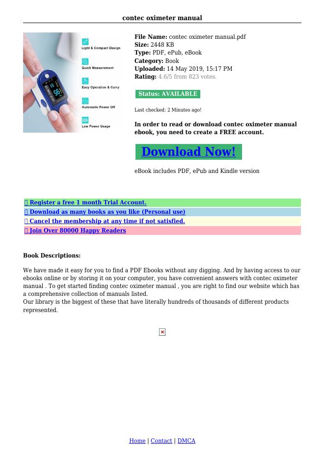 contec oximeter manual