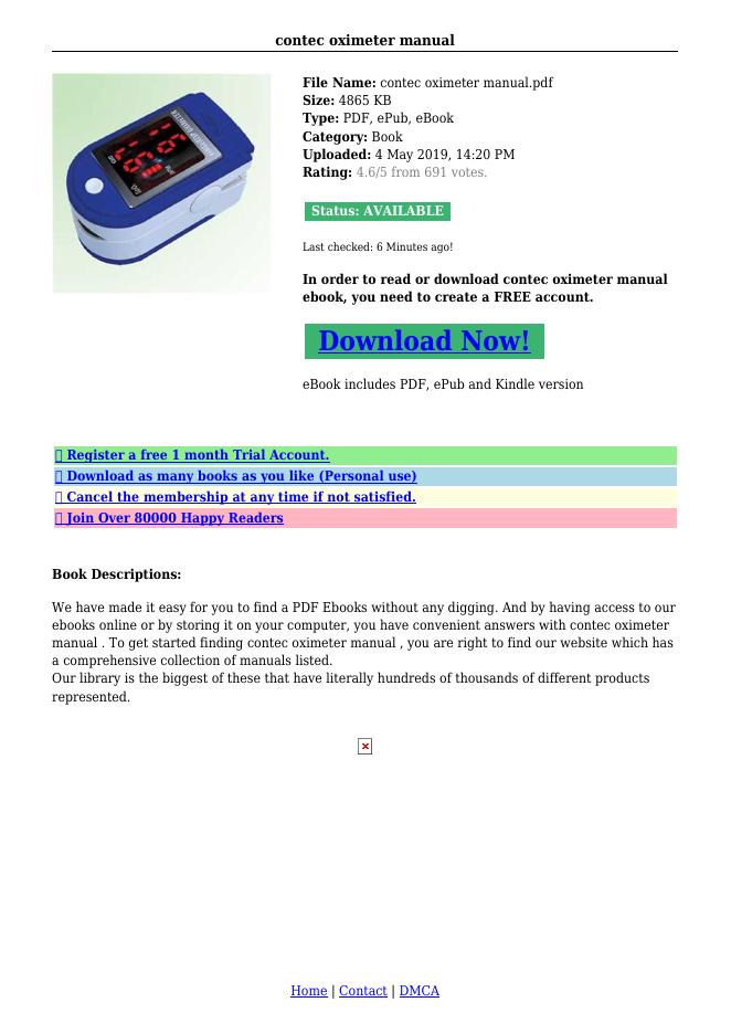 contec oximeter manual
