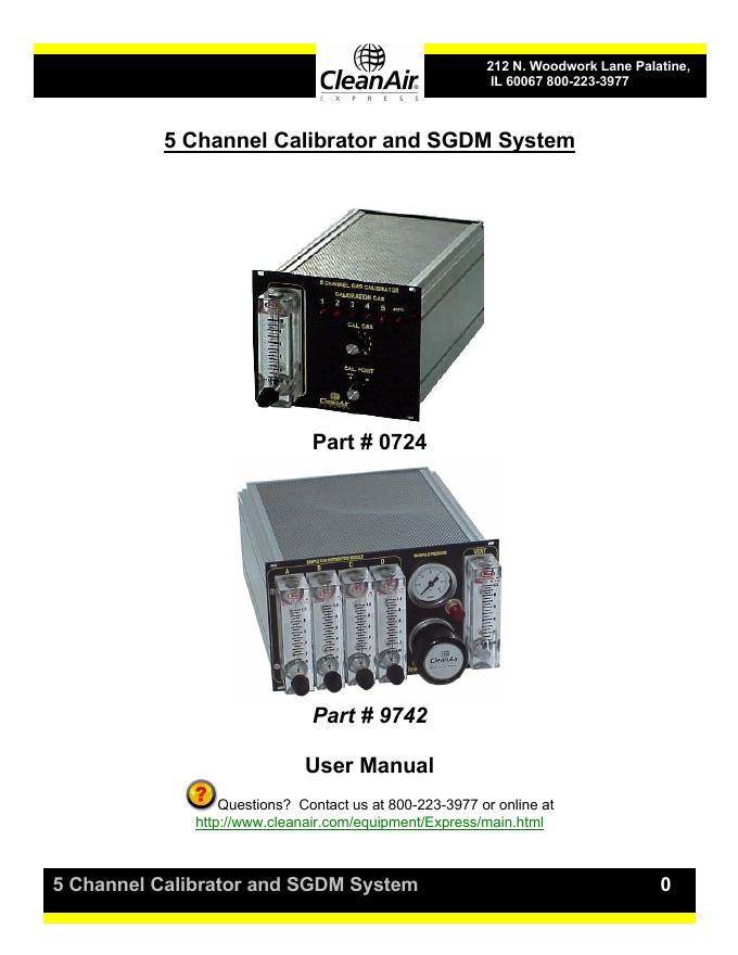 5通道校准器和SGDM系统用户手册