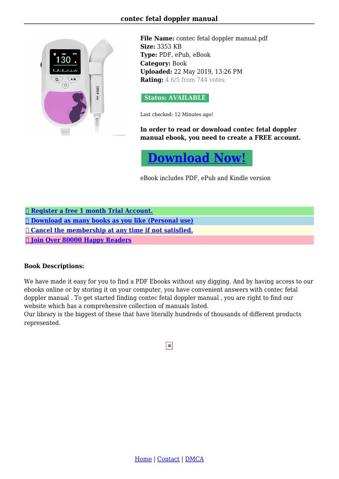 contec fetal doppler manual手册