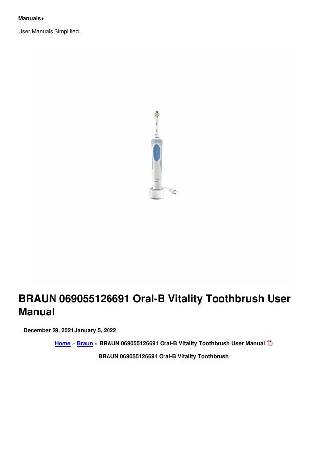 Oral-B Vitality 牙刷用户手册