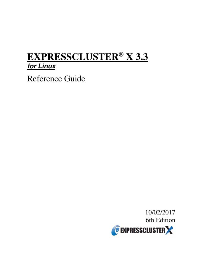 EXPRESSCLUSTER® X 3.3 for Linux 参考手册