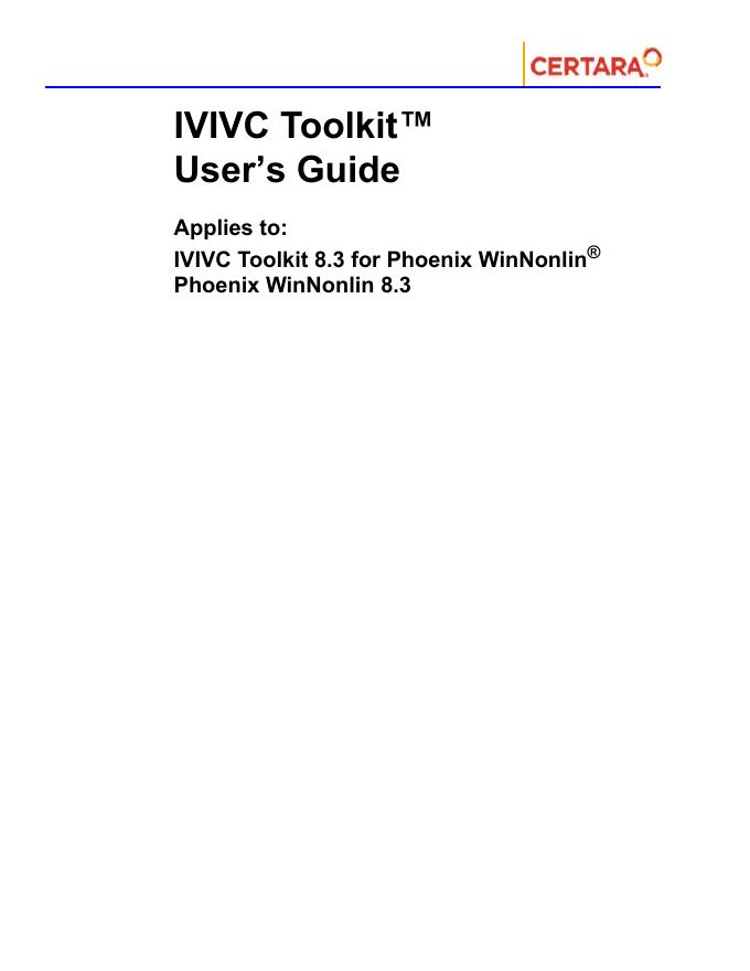 IVIVC Toolkit 8.3 用户手册