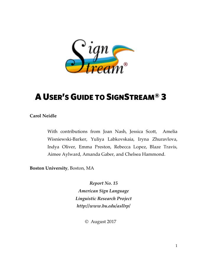 《SignStream® 用户手册》