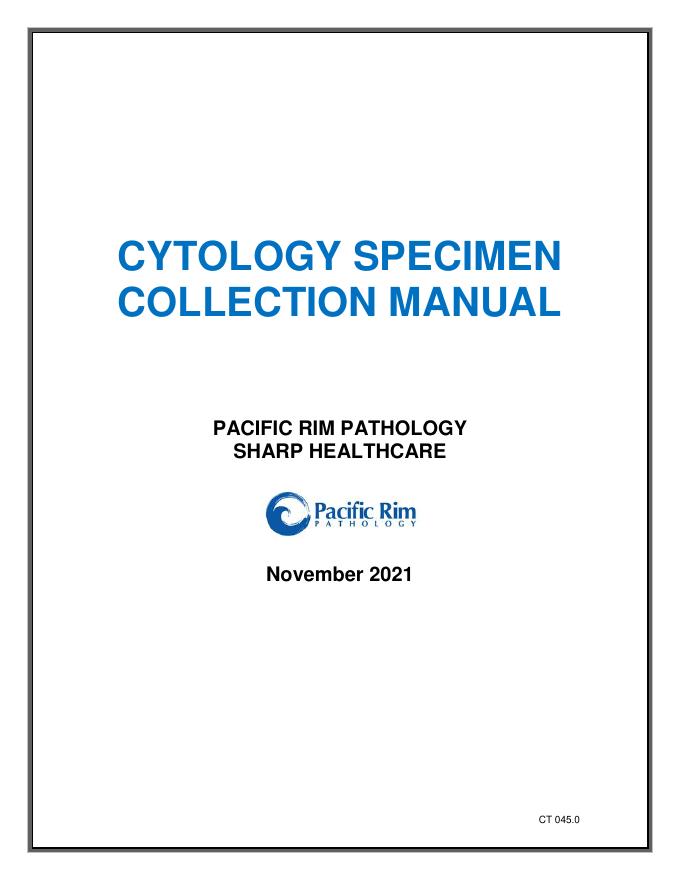 Pacific Rim Pathology Cytology Specimen Collection Manual