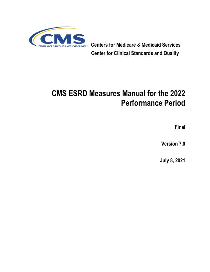 2022 ESRD Measures Manual