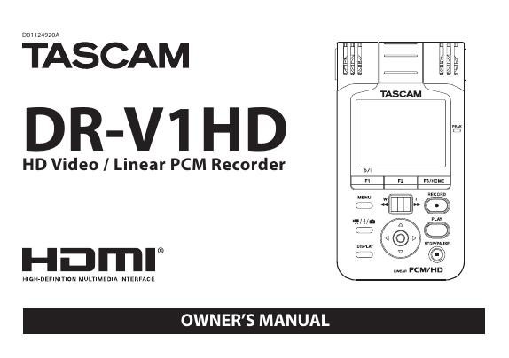 TASCAM DR-V1HD使用手册