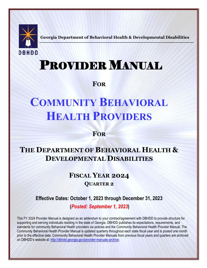 2024年第二季度社区行为健康服务提供商手册