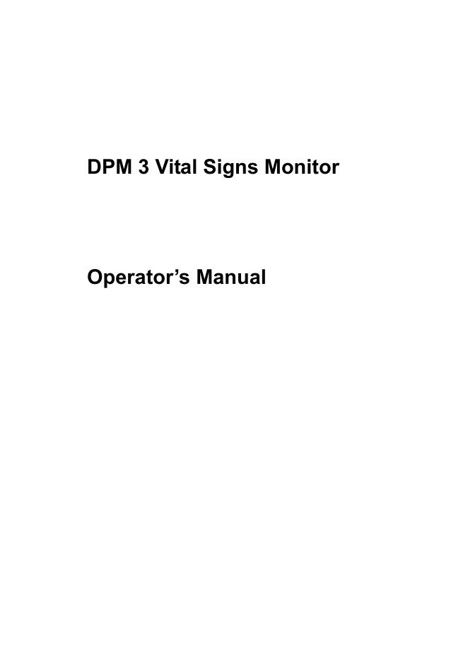 Mindray DPM 3生命体征监护仪操作手册