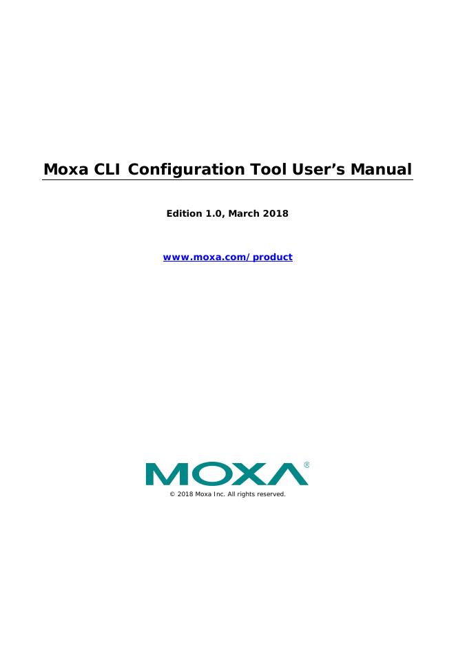 Moxa CLI Configuration Tool 使用手册