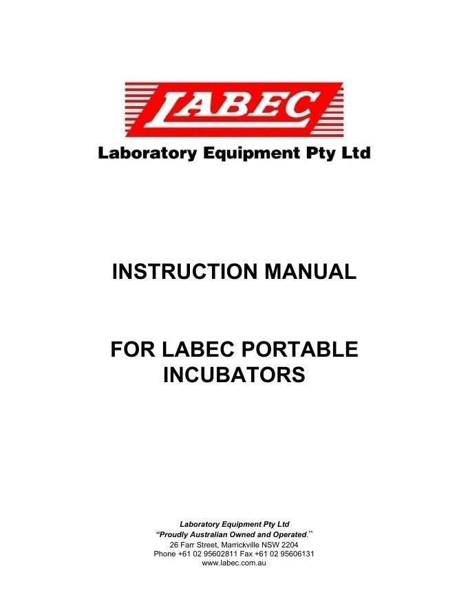 LABEC便携式培养箱使用手册