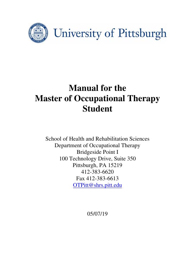 匹兹堡大学职业治疗硕士学生手册