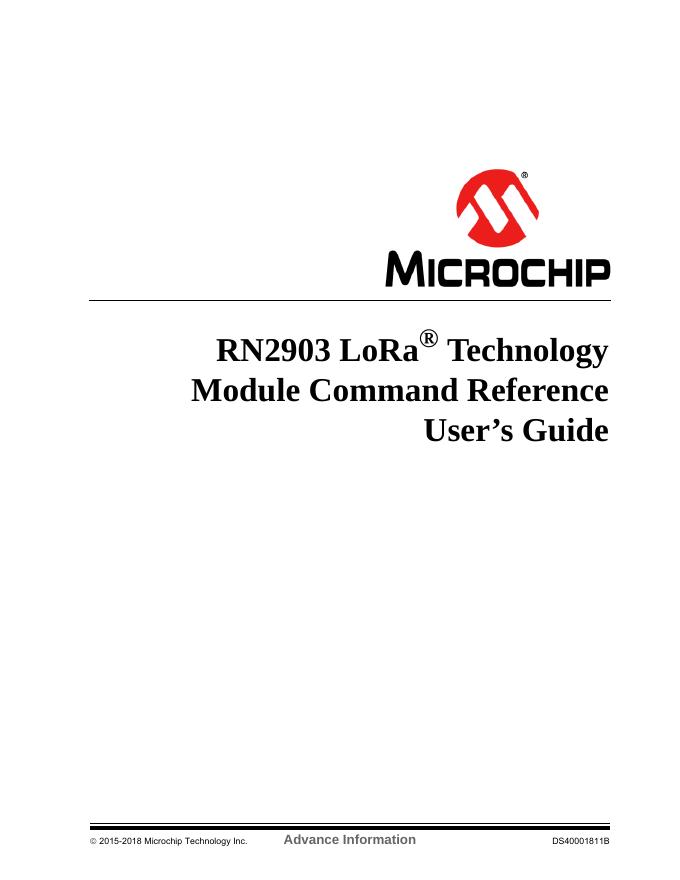 RN2903 LoRa®技术模块命令参考用户手册