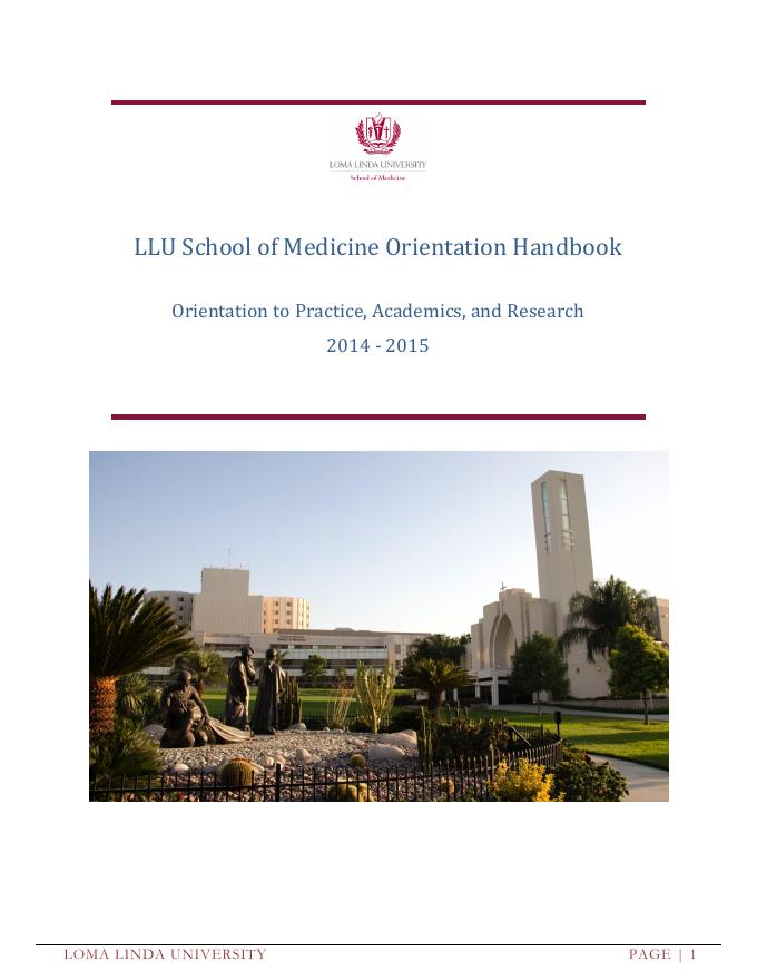 Loma Linda University School of Medicine 介绍手册