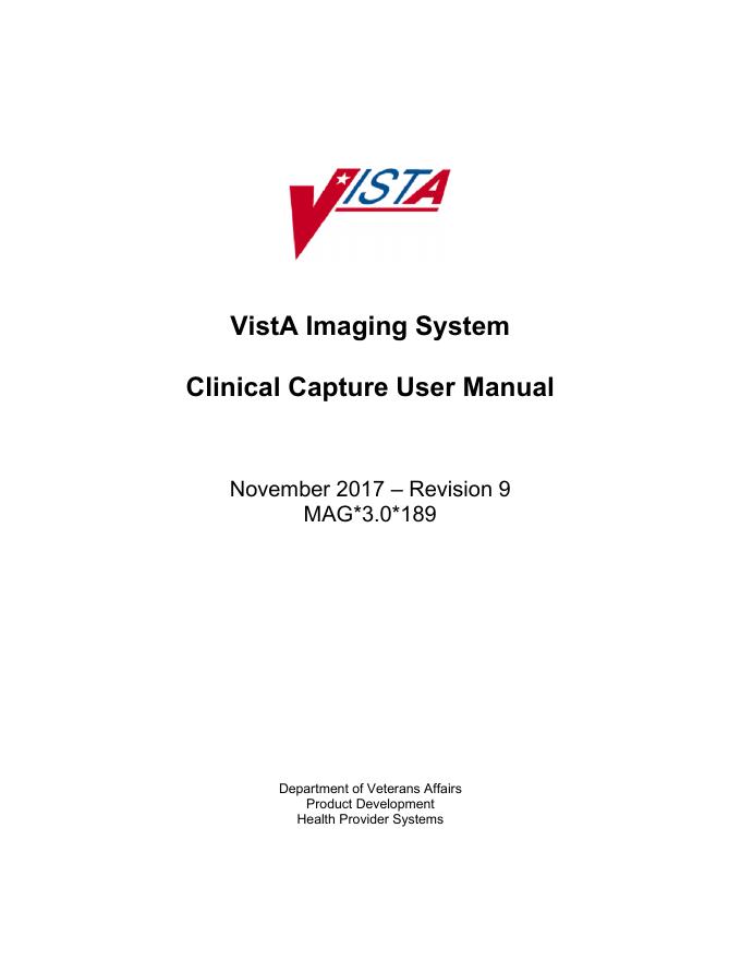 VistA Imaging System Clinical Capture User Manual