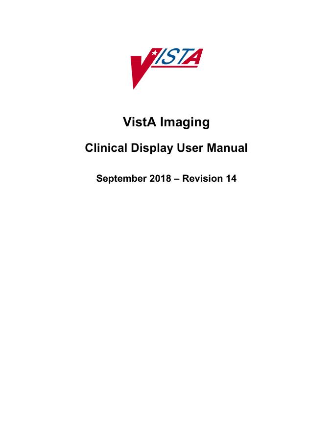 VistA Imaging Clinical Display User Manual