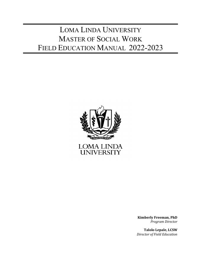 loma linda大学的硕士社会工作课程手册