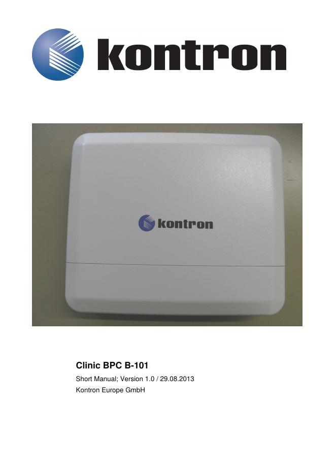 Clinic BPC B-101用户手册