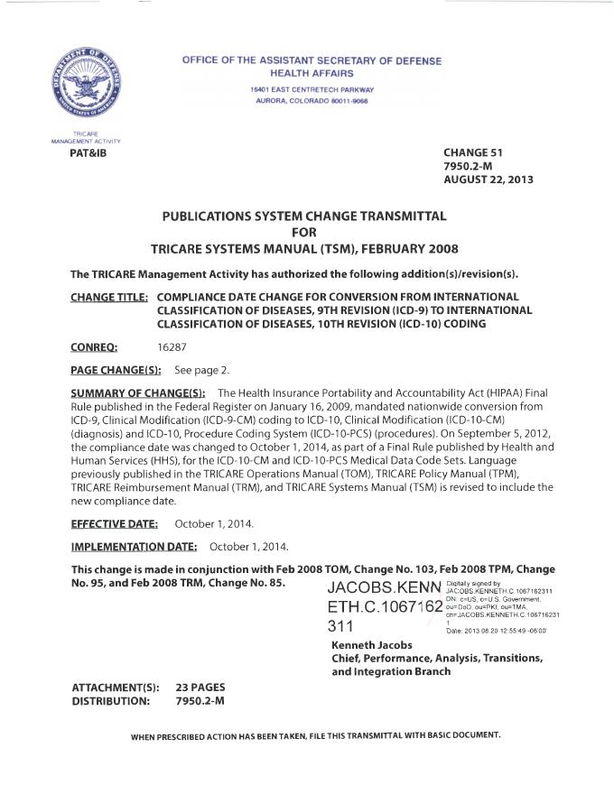 TRICARE系统手册(TSM)